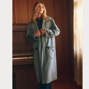 BNWT THE GREAT. women's western stouche coat in blue